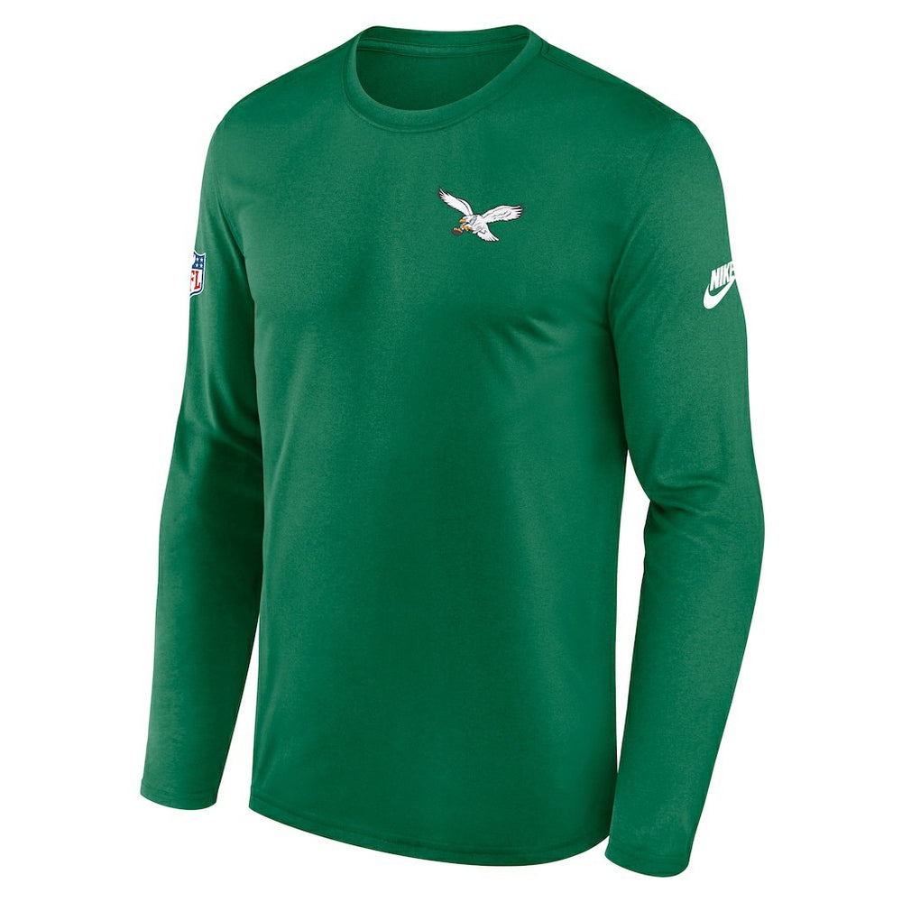 Philadelphia Eagles Legend Small Logo Dri-FIT Long Sleeve T-Shirt - Kelly Green T-shirts