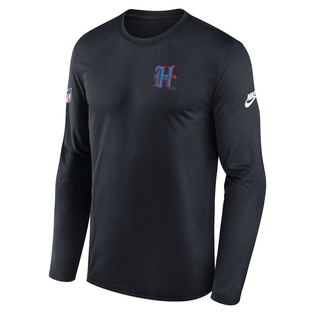 Houston Texans Legend Small Logo Dri-FIT Long Sleeve T-Shirt - Navy T-shirts