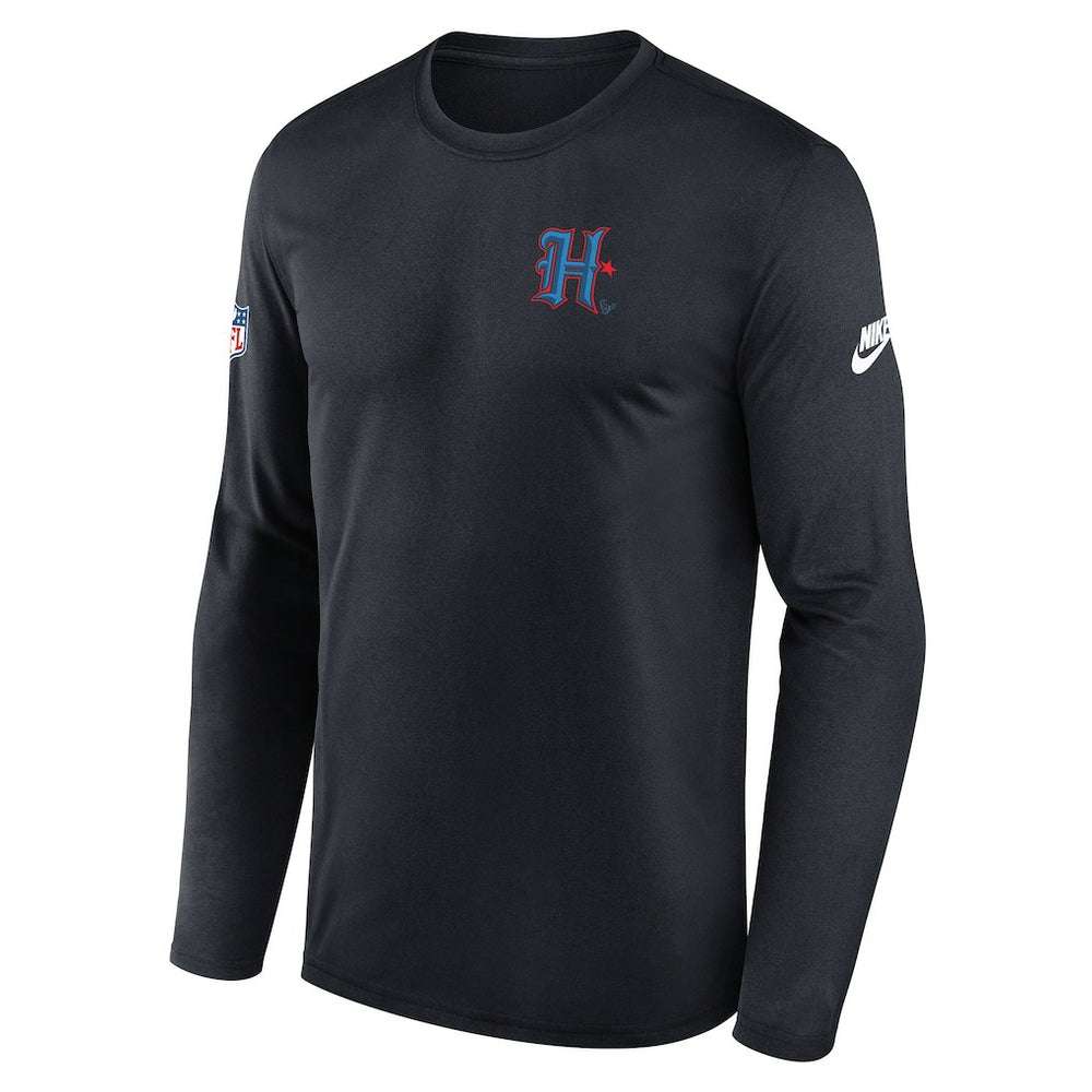 Houston Texans Legend Small Logo Dri-FIT Long Sleeve T-Shirt - Navy T-shirts