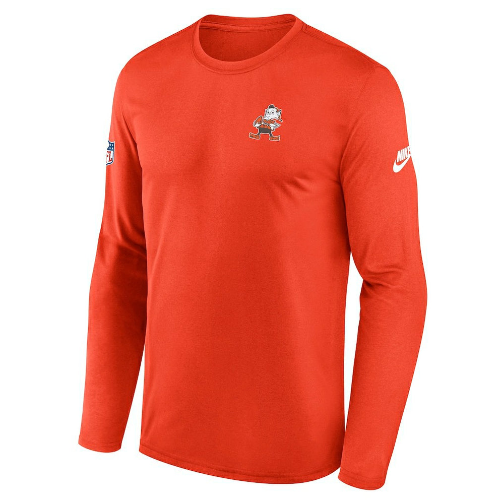 Cleveland Browns Legend Small Logo Dri-FIT Long Sleeve T-Shirt - Orange T-shirts