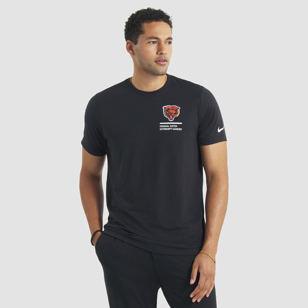 Chicago Bears 2025 NFL Crucial Catch Tri-Blend Dri-FIT T-Shirt - Black T-shirts