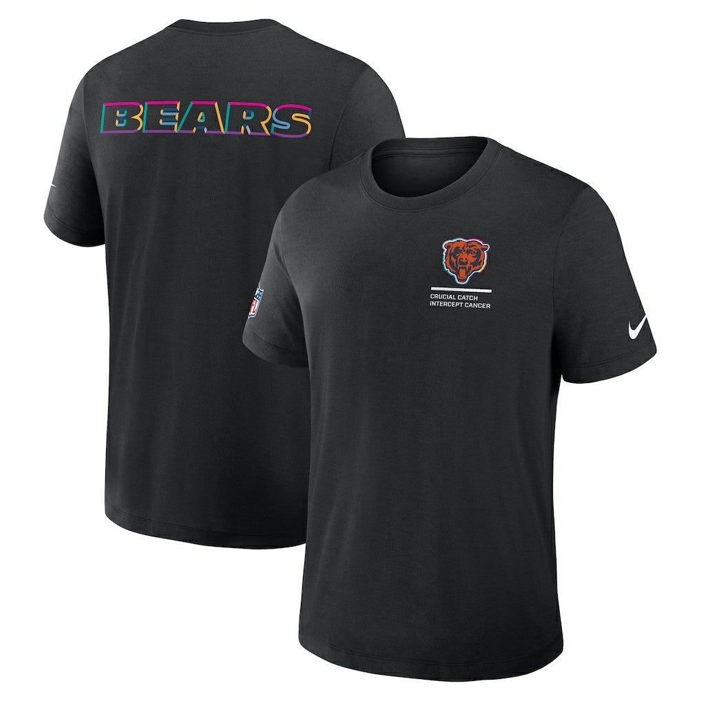 Chicago Bears 2025 NFL Crucial Catch Tri-Blend Dri-FIT T-Shirt - Black T-shirts