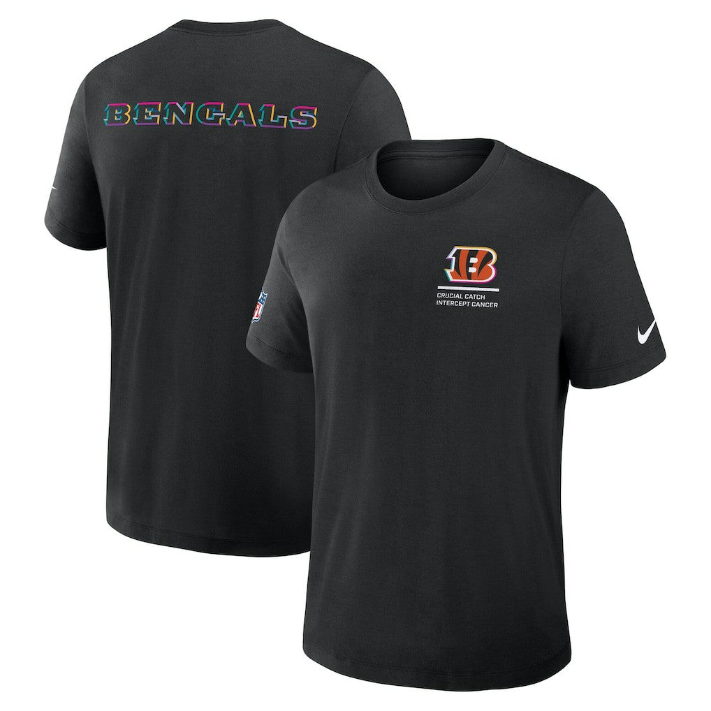 Cincinnati Bengals 2025 NFL Crucial Catch Tri-Blend Dri-FIT T-Shirt - Black T-shirts