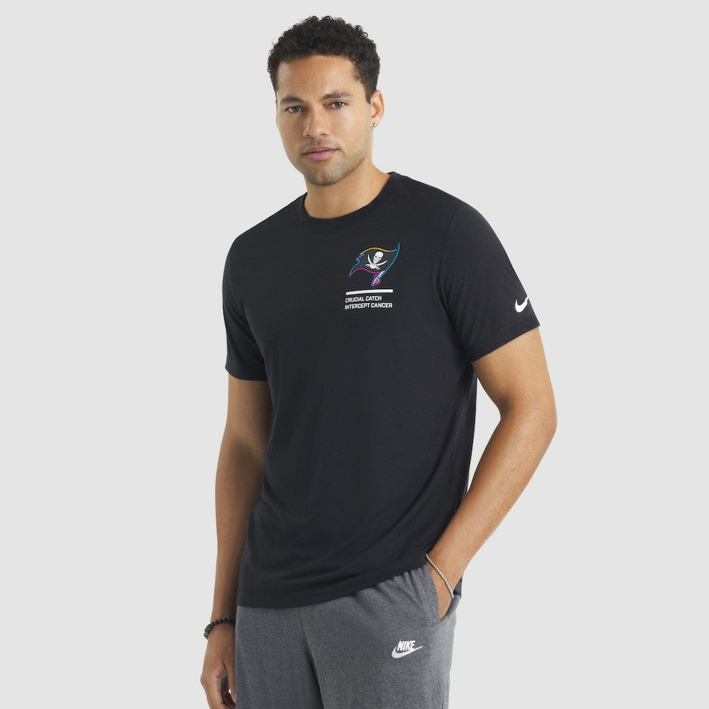 Tampa Bay Buccaneers 2025 NFL Crucial Catch Tri-Blend Dri-FIT T-Shirt - Black T-shirts