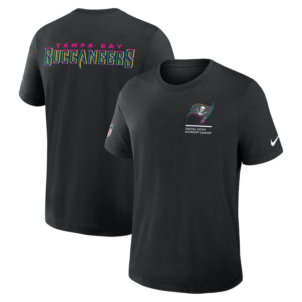 Tampa Bay Buccaneers 2025 NFL Crucial Catch Tri-Blend Dri-FIT T-Shirt - Black T-shirts