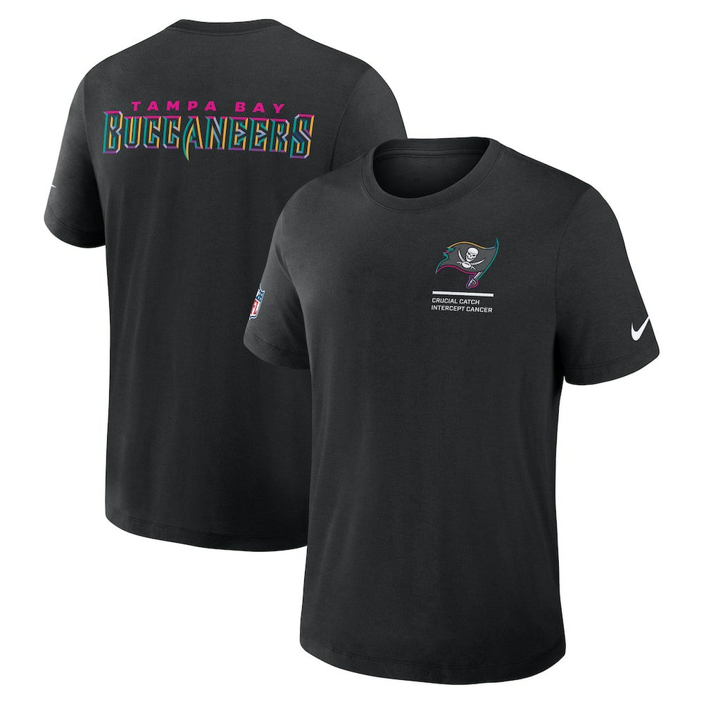 Tampa Bay Buccaneers 2025 NFL Crucial Catch Tri-Blend Dri-FIT T-Shirt - Black T-shirts