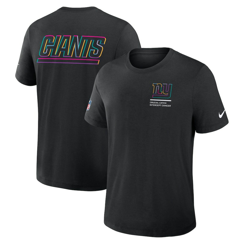 New York Giants 2025 NFL Crucial Catch Tri-Blend Dri-FIT T-Shirt - Black T-shirts