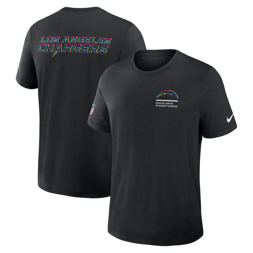 Los Angeles Chargers 2025 NFL Crucial Catch Tri-Blend Dri-FIT T-Shirt - Black T-shirts