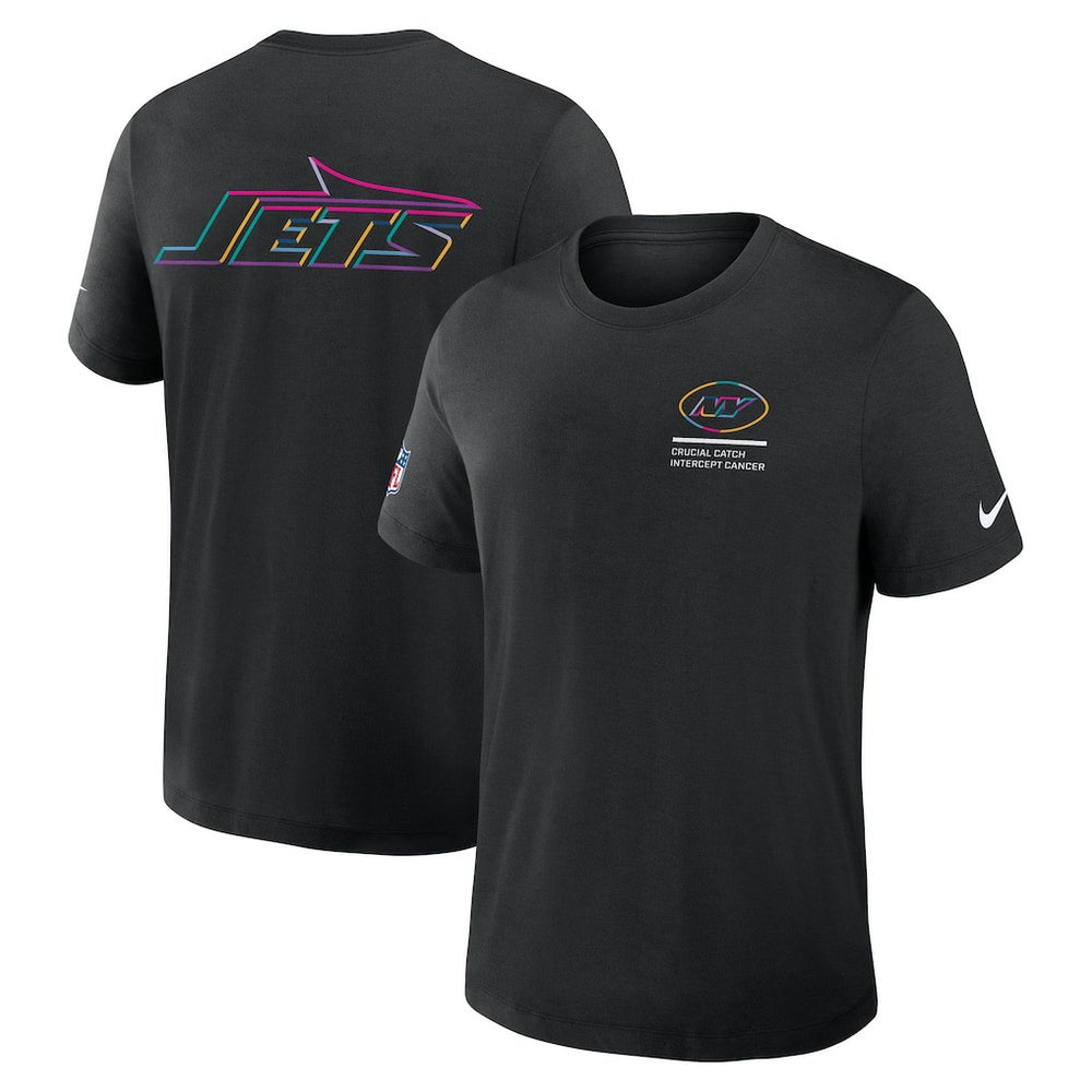 New York Jets 2025 NFL Crucial Catch Tri-Blend Dri-FIT T-Shirt - Black T-shirts