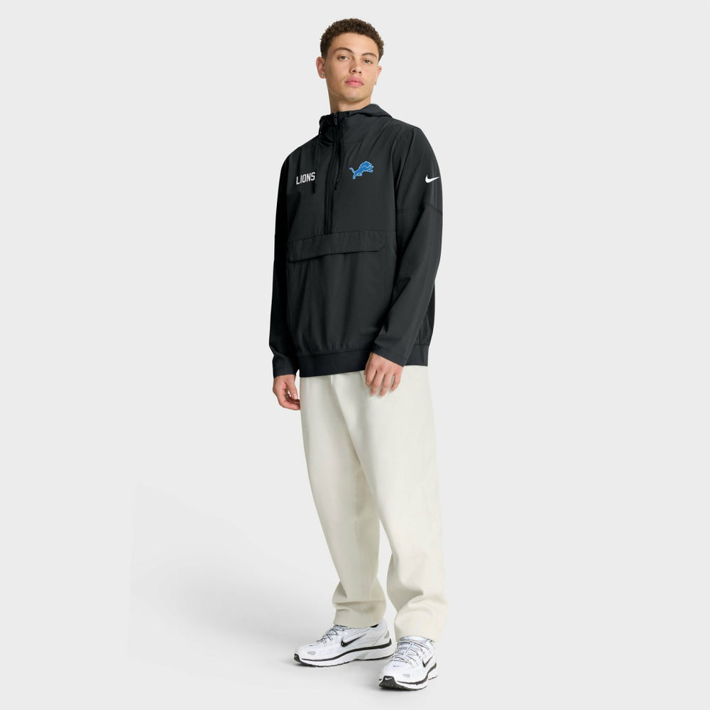 Detroit Lions Sideline Alt Pack Anorak Half-Zip Hoodie Jacket - Black Hoodies