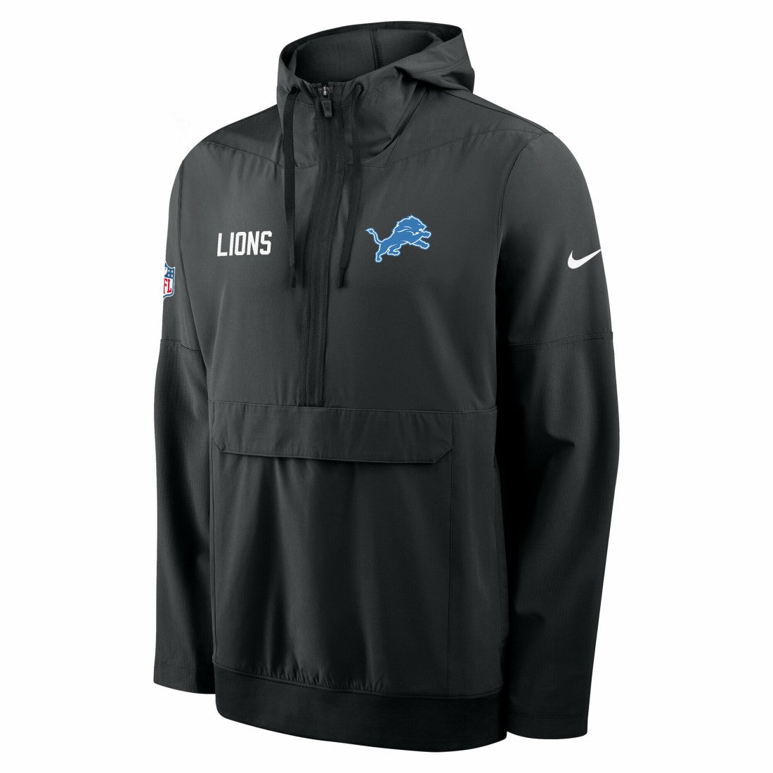 Detroit Lions Sideline Alt Pack Anorak Half-Zip Hoodie Jacket - Black Hoodies