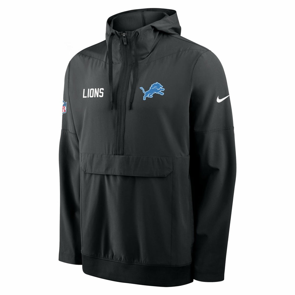 Detroit Lions Sideline Alt Pack Anorak Half-Zip Hoodie Jacket - Black Hoodies