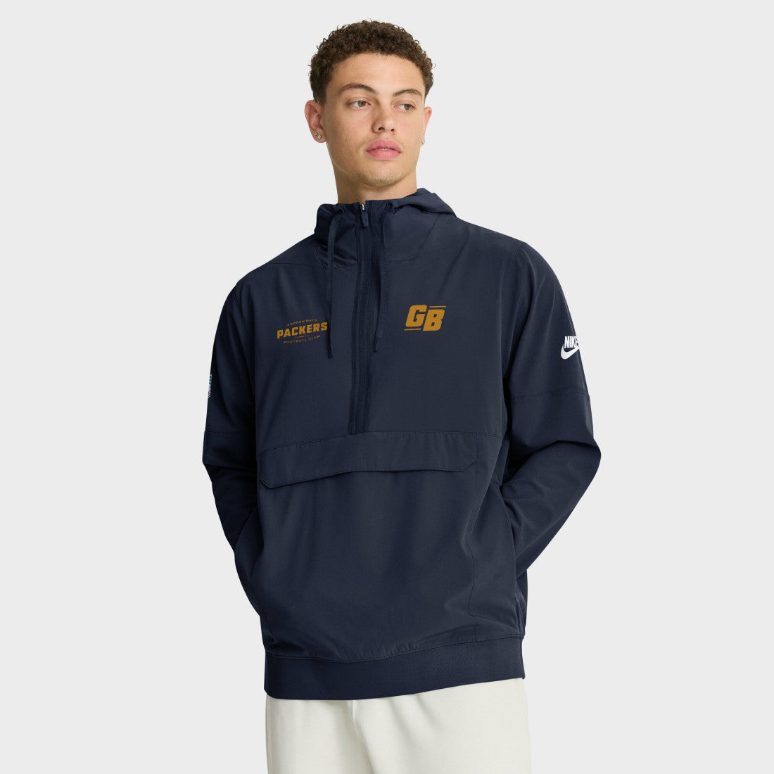 Green Bay Packers The 1923 Classic Sideline Half-Zip Anorak Jacket - Navy Jackets
