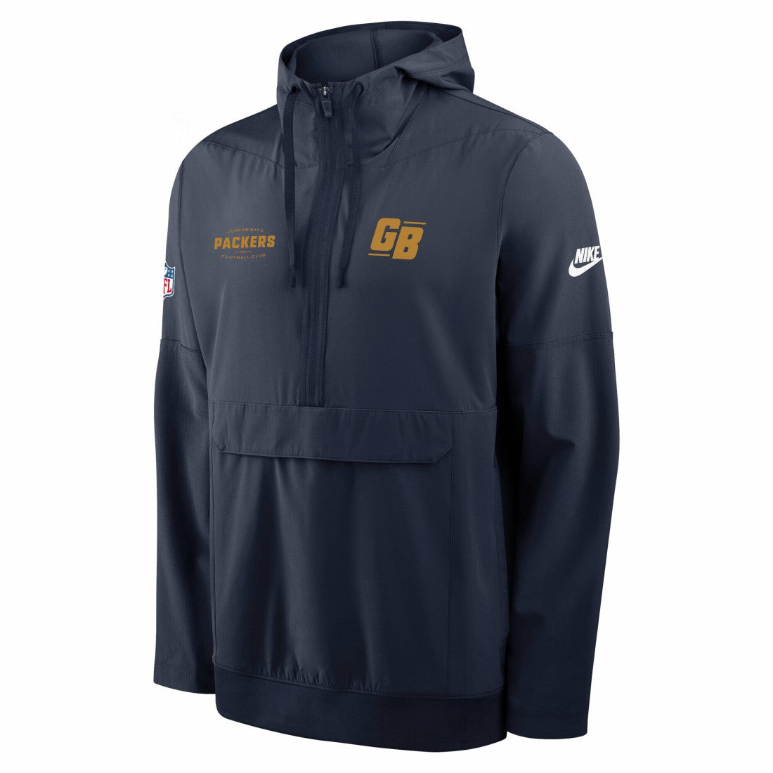 Green Bay Packers The 1923 Classic Sideline Half-Zip Anorak Jacket - Navy Jackets