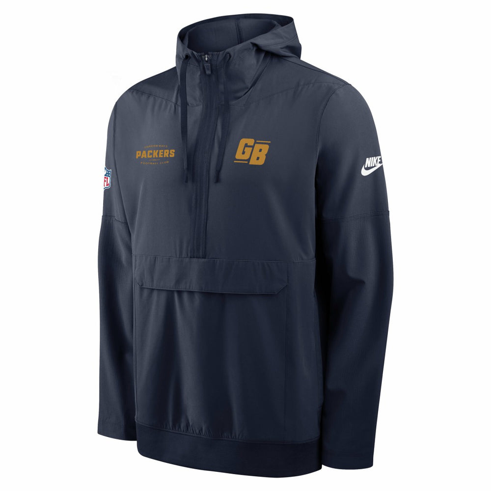 Green Bay Packers The 1923 Classic Sideline Half-Zip Anorak Jacket - Navy Jackets