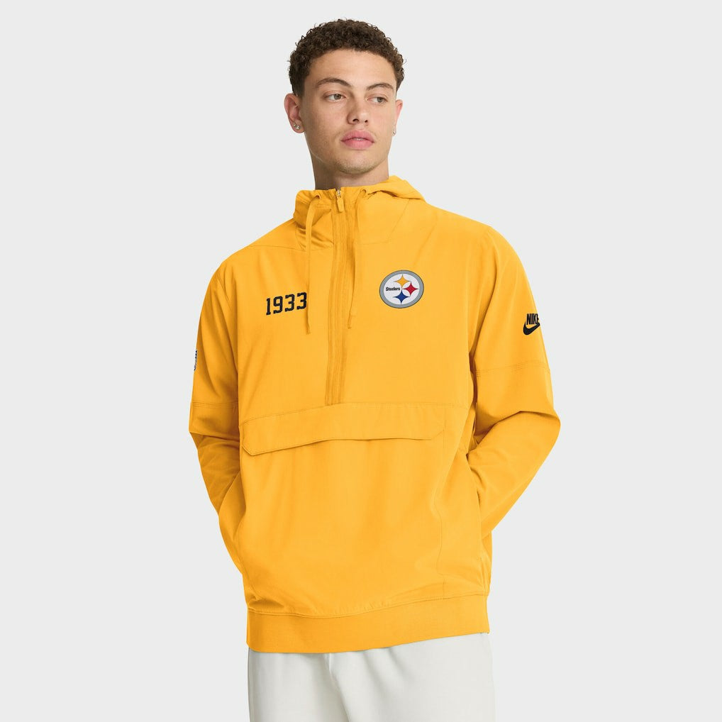 Pittsburgh Steelers 1933 Sideline Alt Pack Anorak Half-Zip Hoodie Jacket - Gold Hoodies