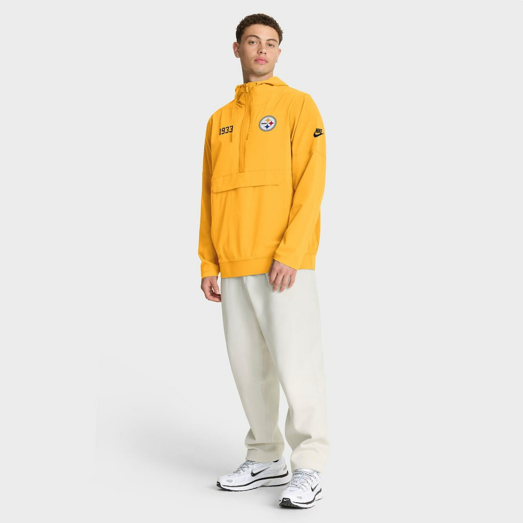 Pittsburgh Steelers 1933 Sideline Alt Pack Anorak Half-Zip Hoodie Jacket - Gold Hoodies