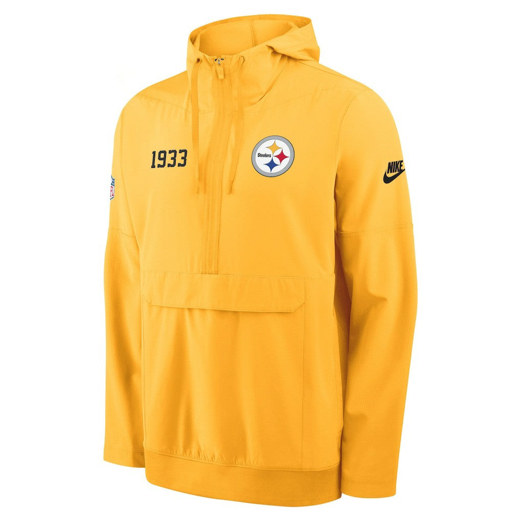 Pittsburgh Steelers 1933 Sideline Alt Pack Anorak Half-Zip Hoodie Jacket - Gold Hoodies