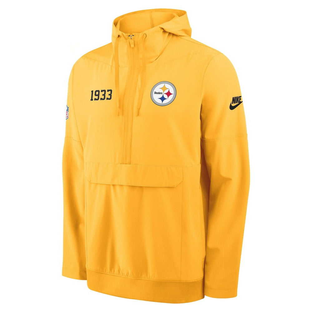 Pittsburgh Steelers 1933 Sideline Alt Pack Anorak Half-Zip Hoodie Jacket - Gold Hoodies