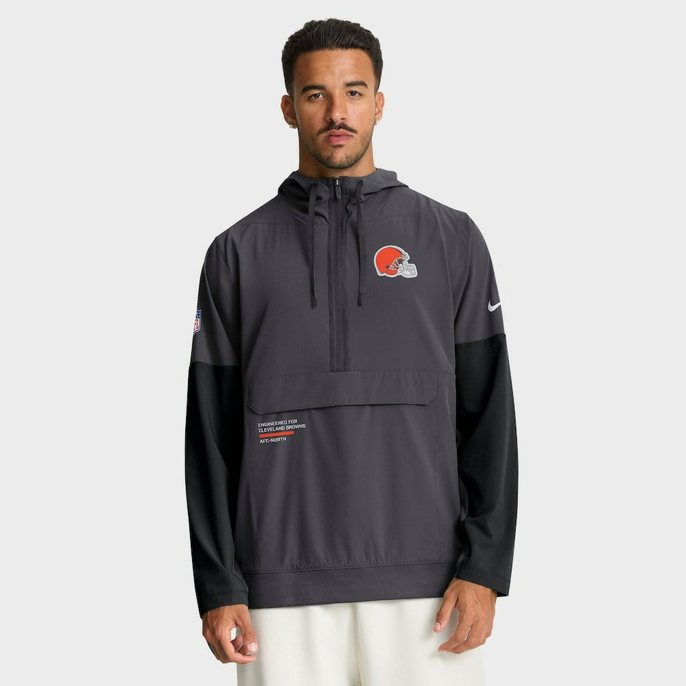 Cleveland Browns Sideline Anorak Half-Zip Hoodie Jacket - Anthracite Hoodies