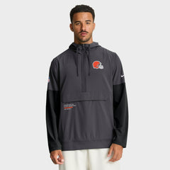 Cleveland Browns Sideline Anorak Half-Zip Hoodie Jacket - Anthracite Hoodies