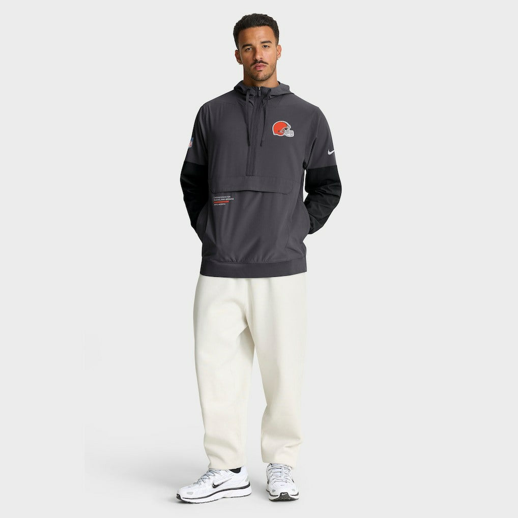 Cleveland Browns Sideline Anorak Half-Zip Hoodie Jacket - Anthracite Hoodies