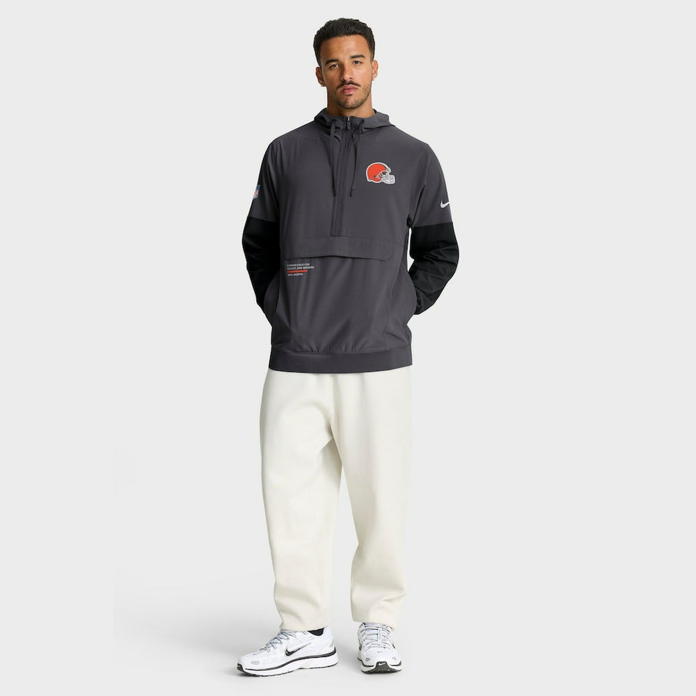 Cleveland Browns Sideline Anorak Half-Zip Hoodie Jacket - Anthracite Hoodies