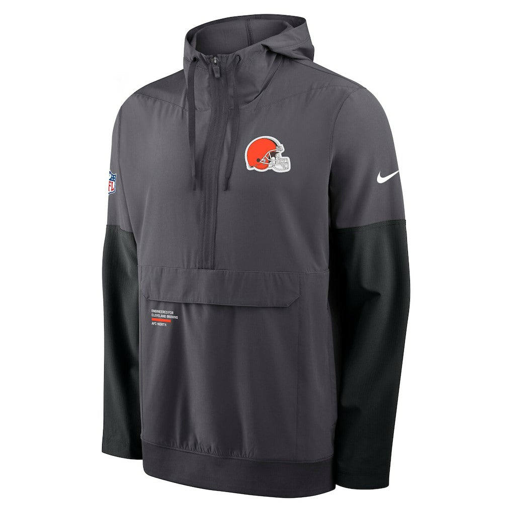 Cleveland Browns Sideline Anorak Half-Zip Hoodie Jacket - Anthracite Hoodies