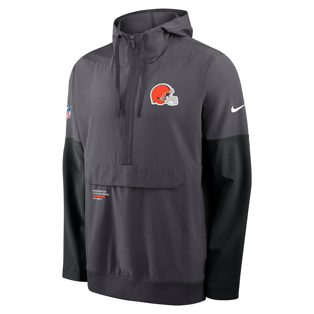 Cleveland Browns Sideline Anorak Half-Zip Hoodie Jacket - Anthracite Hoodies