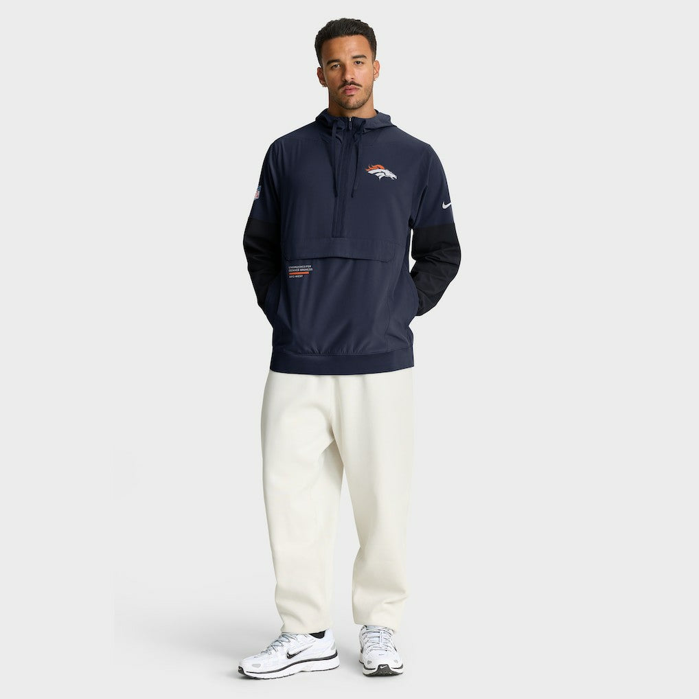 Denver Broncos Sideline Anorak Half-Zip Hoodie Jacket - Navy Hoodies