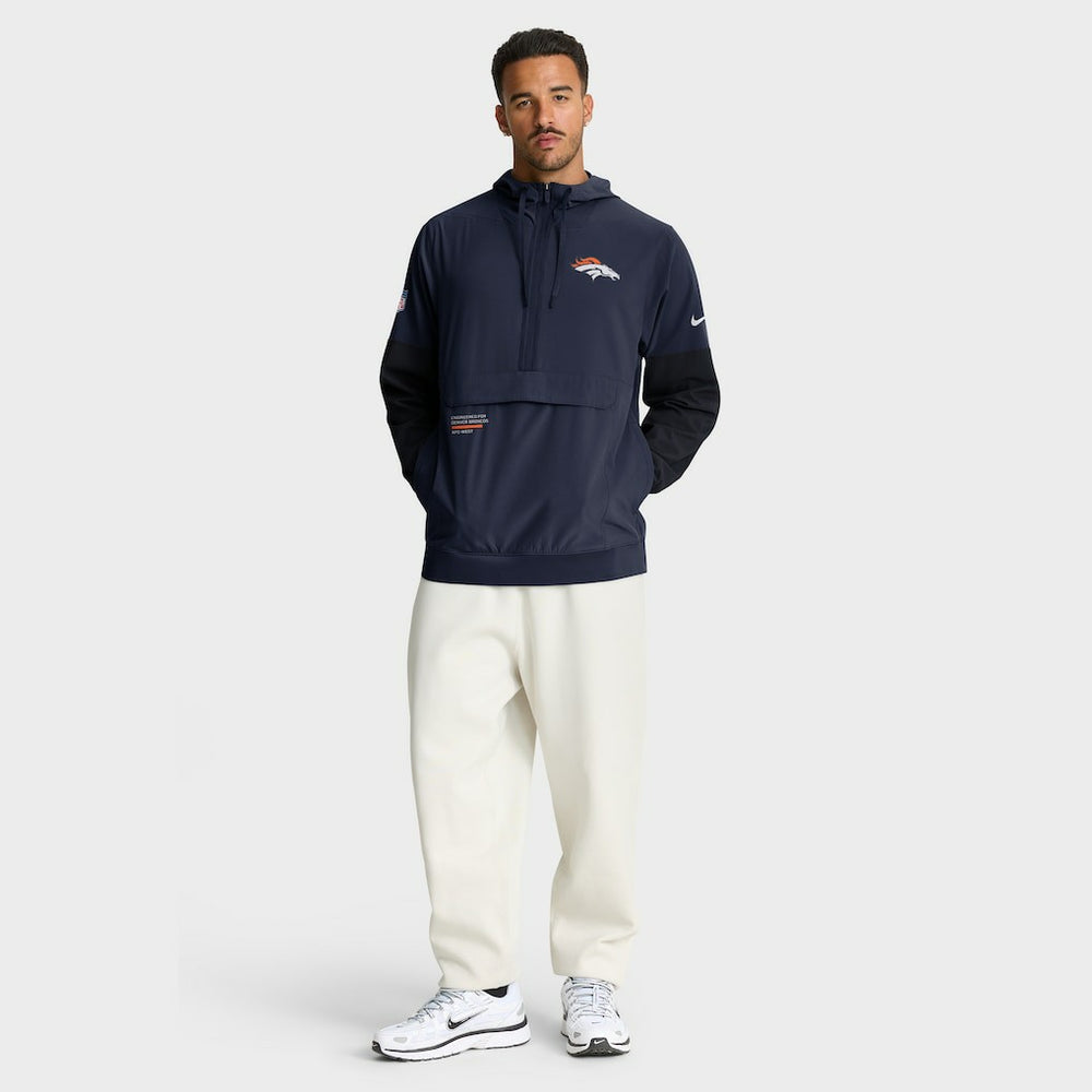 Denver Broncos Sideline Anorak Half-Zip Hoodie Jacket - Navy Hoodies