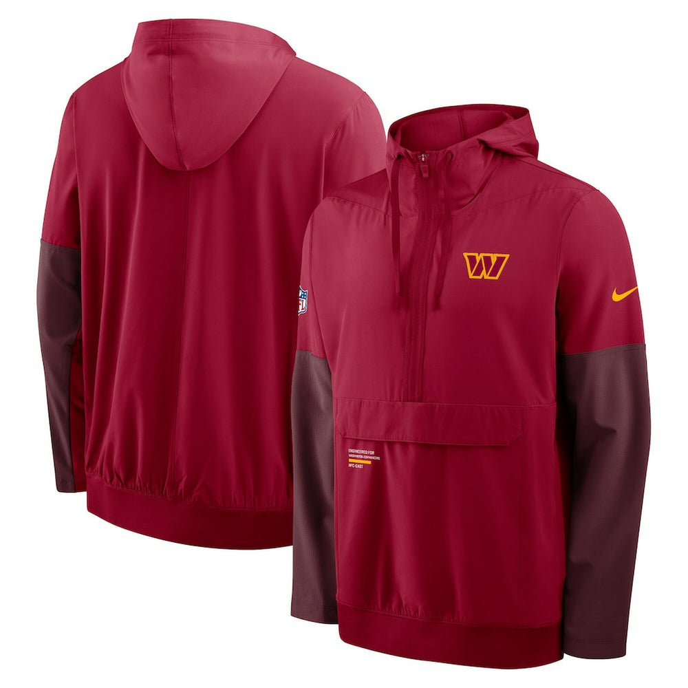 Washington Commanders Sideline Anorak Half-Zip Hoodie Jacket - Burgundy Hoodies