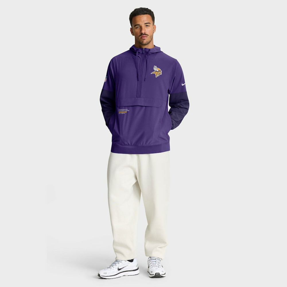 Minnesota Vikings Sideline Anorak Half-Zip Hoodie Jacket - Purple Hoodies