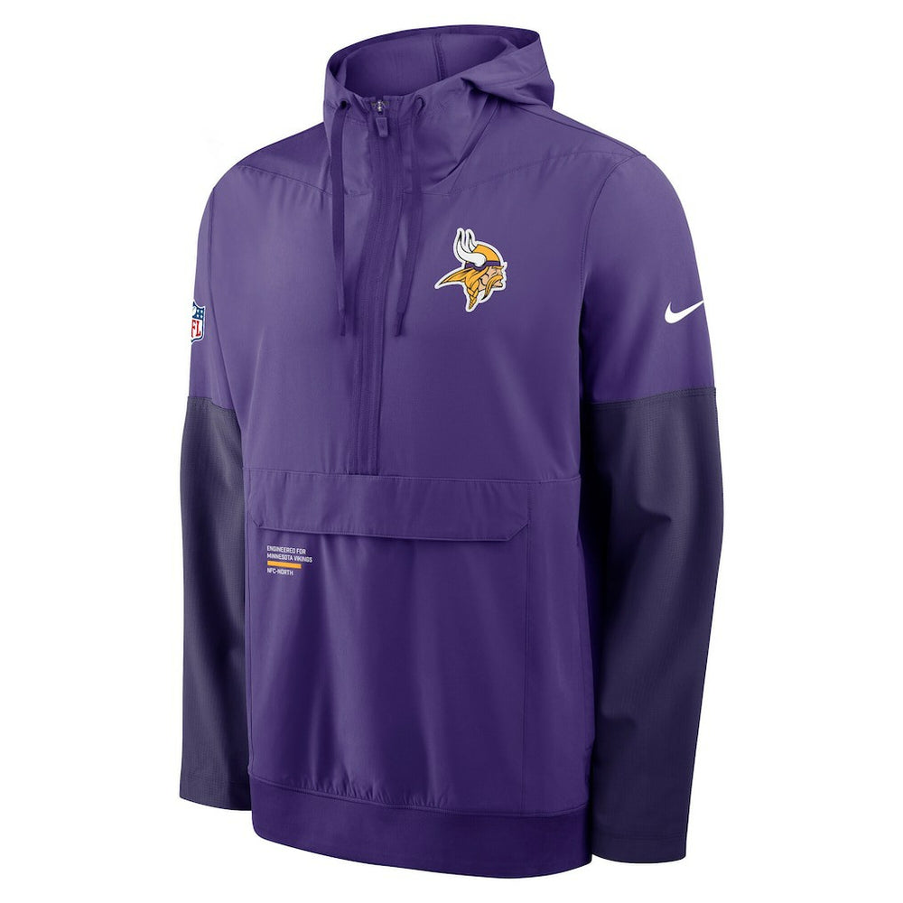 Minnesota Vikings Sideline Anorak Half-Zip Hoodie Jacket - Purple Hoodies