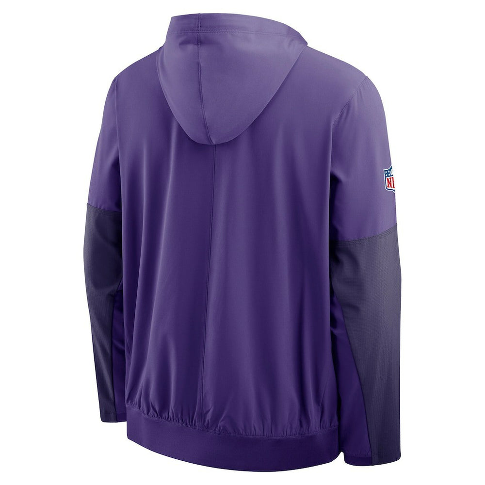 Minnesota Vikings Sideline Anorak Half-Zip Hoodie Jacket - Purple Hoodies