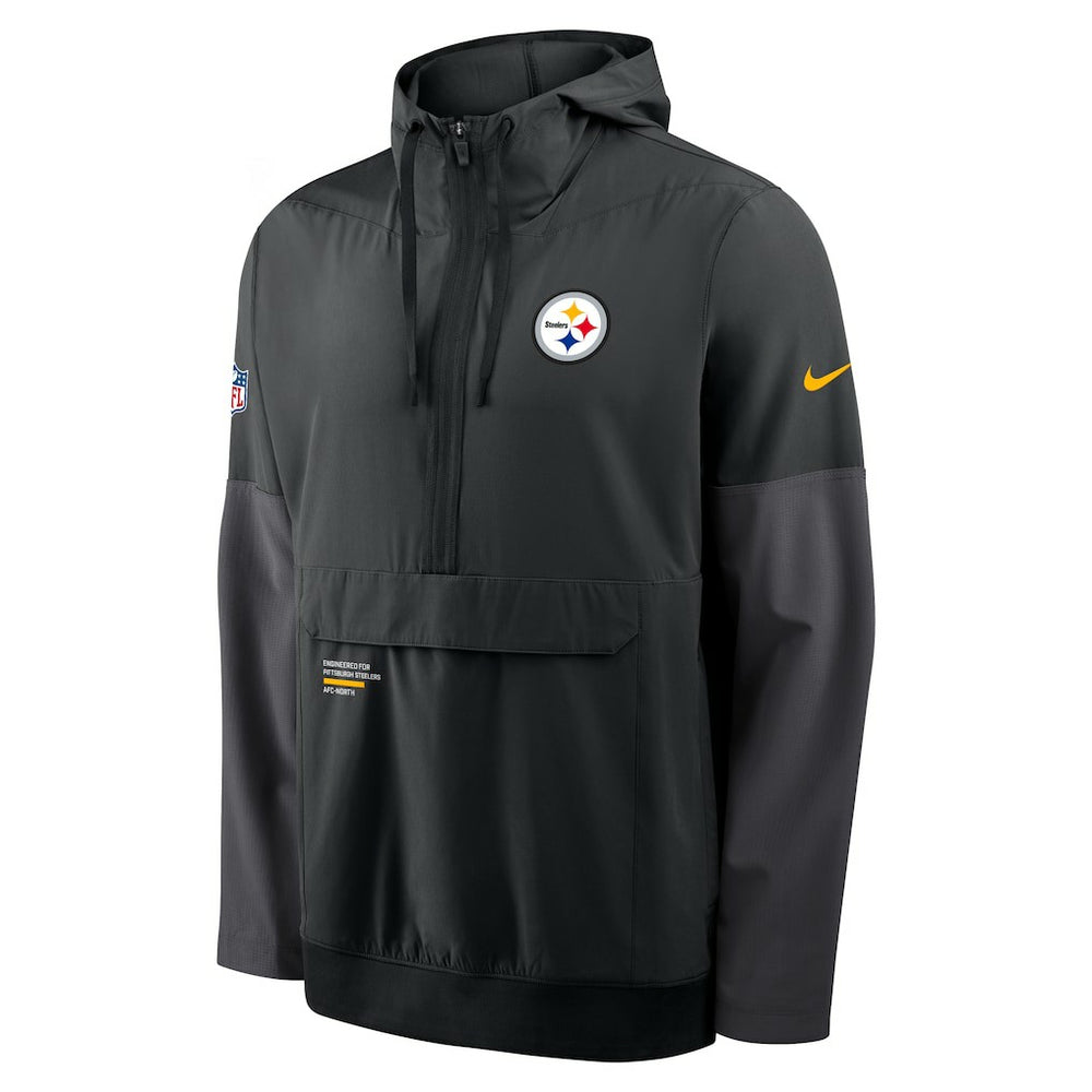 Pittsburgh Steelers Sideline Anorak Half-Zip Hoodie Jacket - Black Hoodies