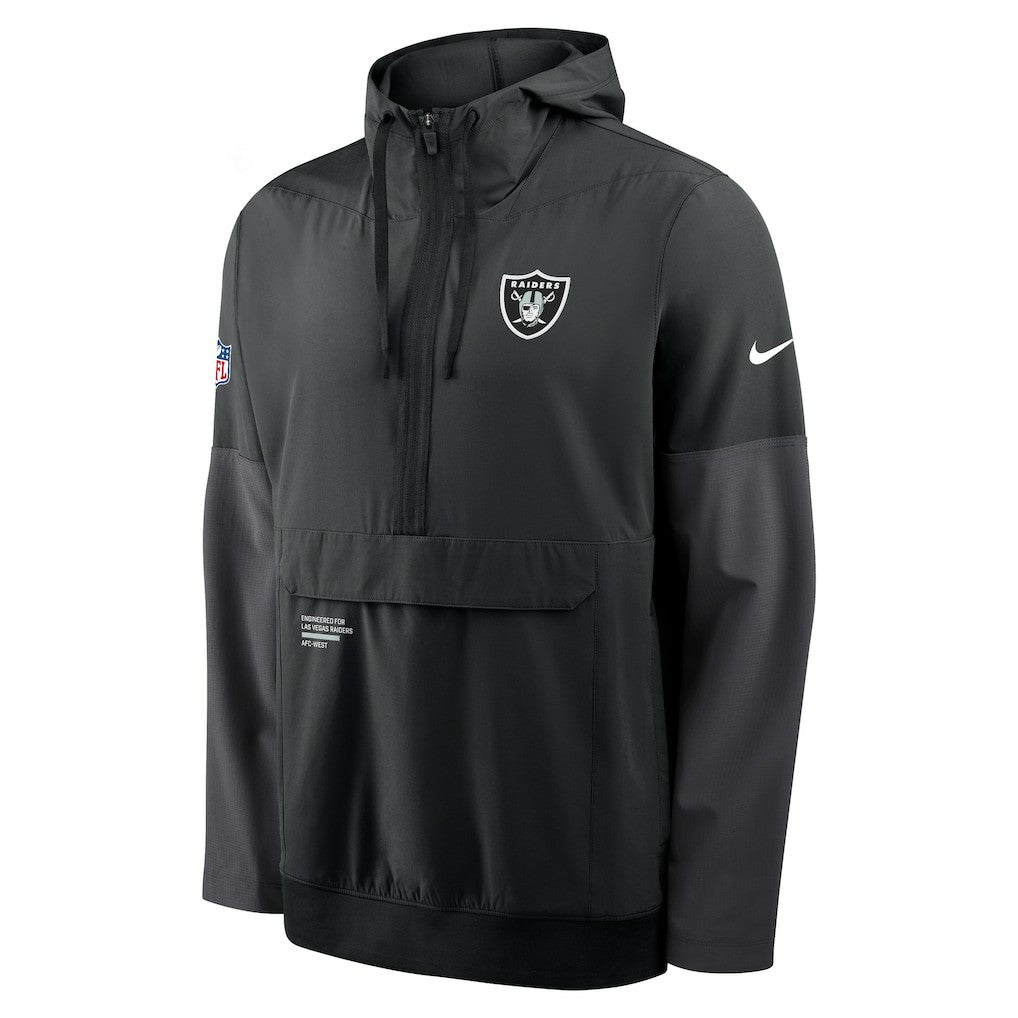 Las Vegas Raiders Sideline Anorak Half-Zip Hoodie Jacket - Black Hoodies