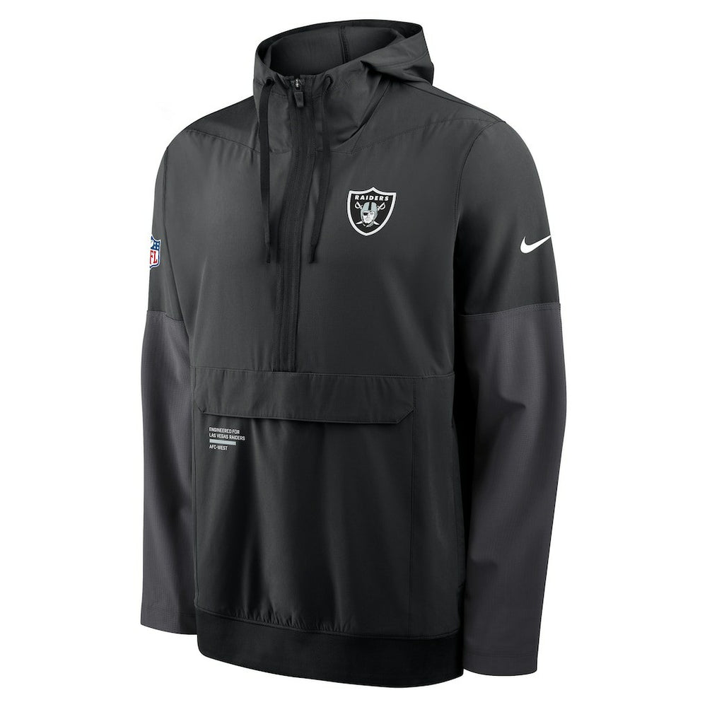 Las Vegas Raiders Sideline Anorak Half-Zip Hoodie Jacket - Black Hoodies