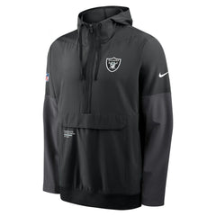 Las Vegas Raiders Sideline Anorak Half-Zip Hoodie Jacket - Black Hoodies