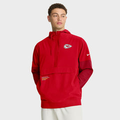 Kansas City Chiefs Sideline Anorak Half-Zip Hoodie Jacket - Red Hoodies