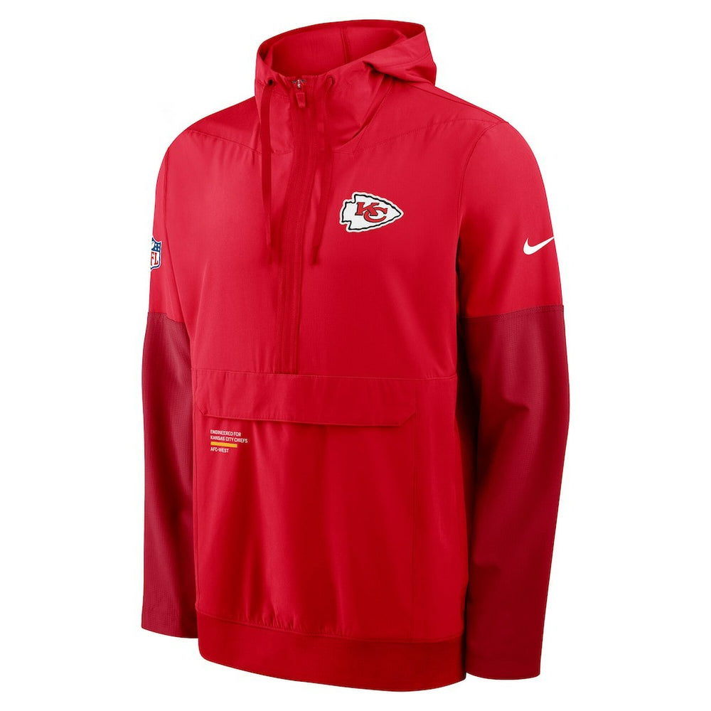Kansas City Chiefs Sideline Anorak Half-Zip Hoodie Jacket - Red Hoodies
