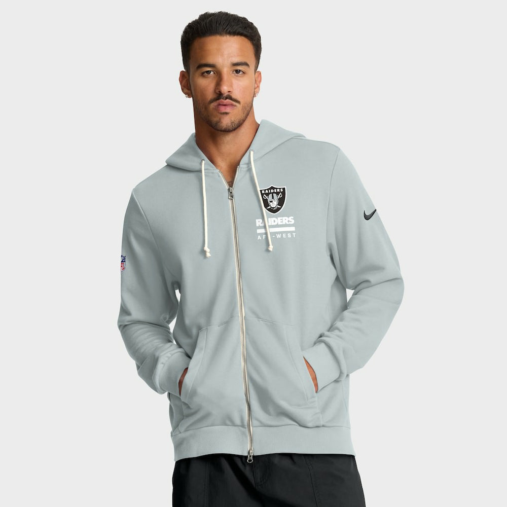 Las Vegas Raiders Sideline Standard Issue Utility Player Dri-FIT Full-Zip Hoodie - Silver Hoodies