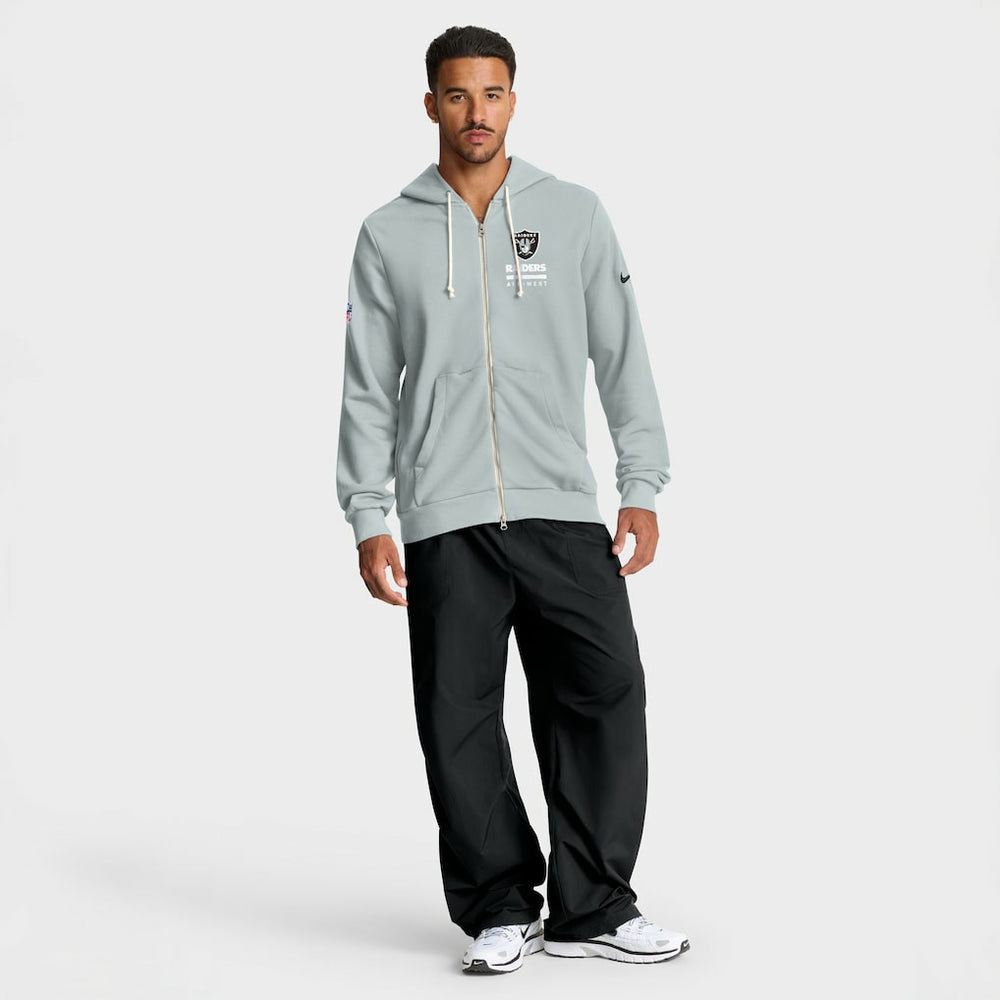 Las Vegas Raiders Sideline Standard Issue Utility Player Dri-FIT Full-Zip Hoodie - Silver Hoodies