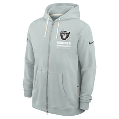 Las Vegas Raiders Sideline Standard Issue Utility Player Dri-FIT Full-Zip Hoodie - Silver Hoodies