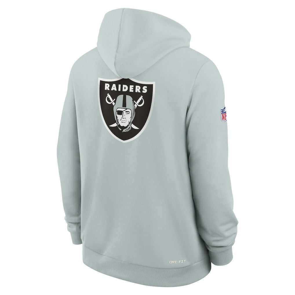 Las Vegas Raiders Sideline Standard Issue Utility Player Dri-FIT Full-Zip Hoodie - Silver Hoodies
