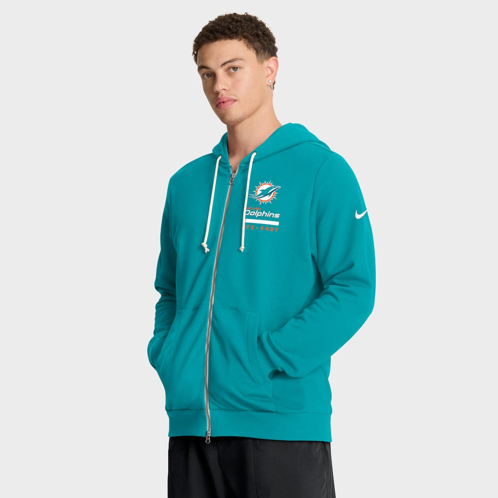 Miami Dolphins Sideline Standard Issue Utility Player Dri-FIT Full-Zip Hoodie - Aqua Hoodies