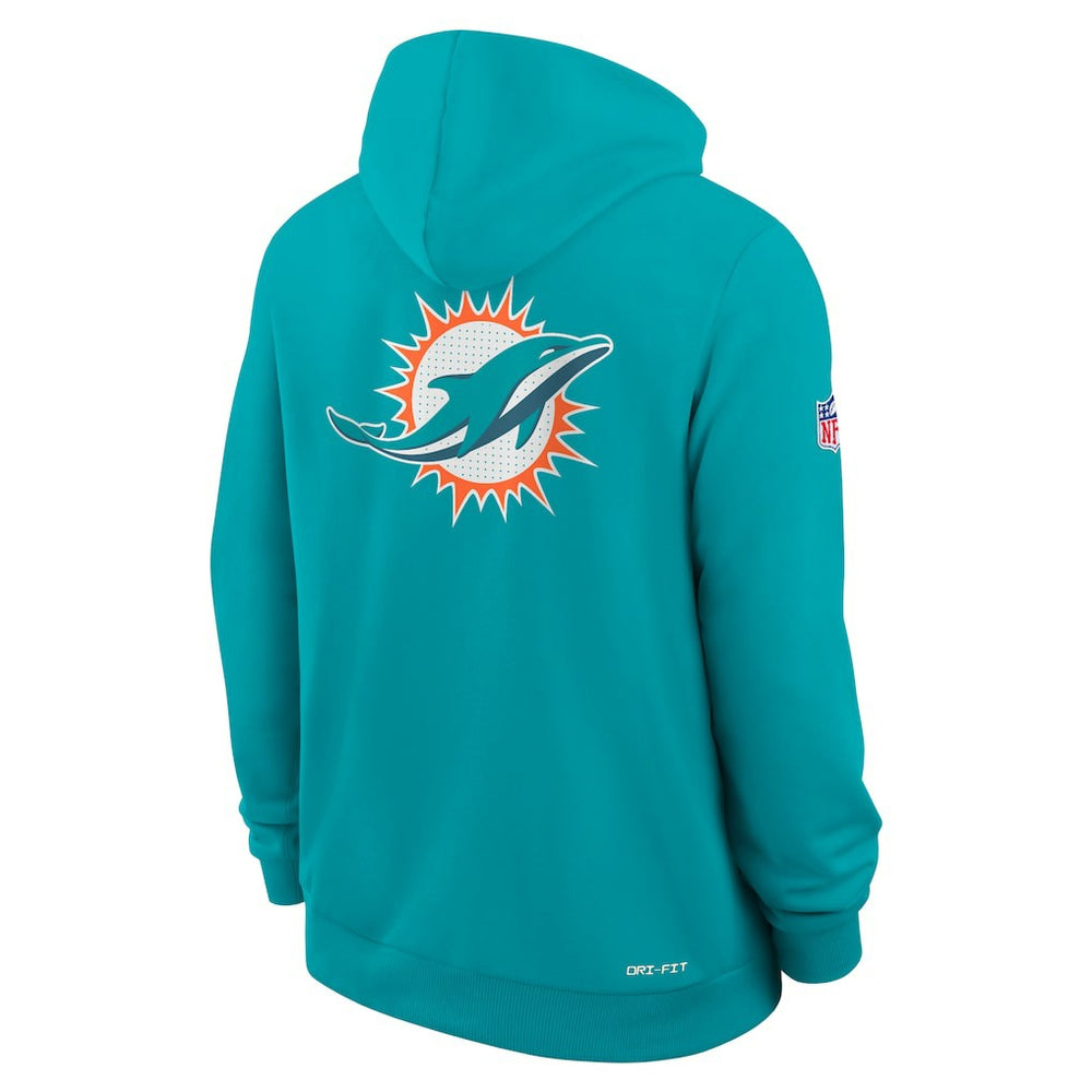 Miami Dolphins Sideline Standard Issue Utility Player Dri-FIT Full-Zip Hoodie - Aqua Hoodies