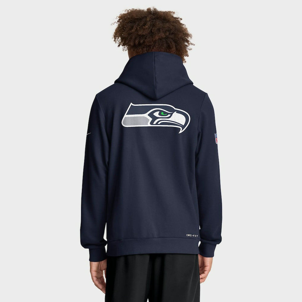Seattle Seahawks Sideline Standard Issue Utility Player Dri-FIT Full-Zip Hoodie - College Navy Hoodies