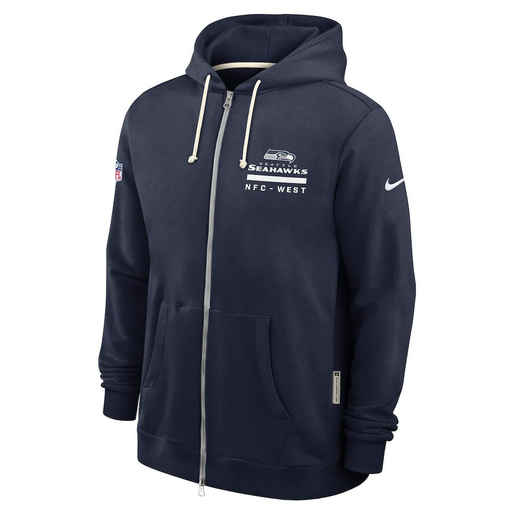 Seattle Seahawks Sideline Standard Issue Utility Player Dri-FIT Full-Zip Hoodie - College Navy Hoodies