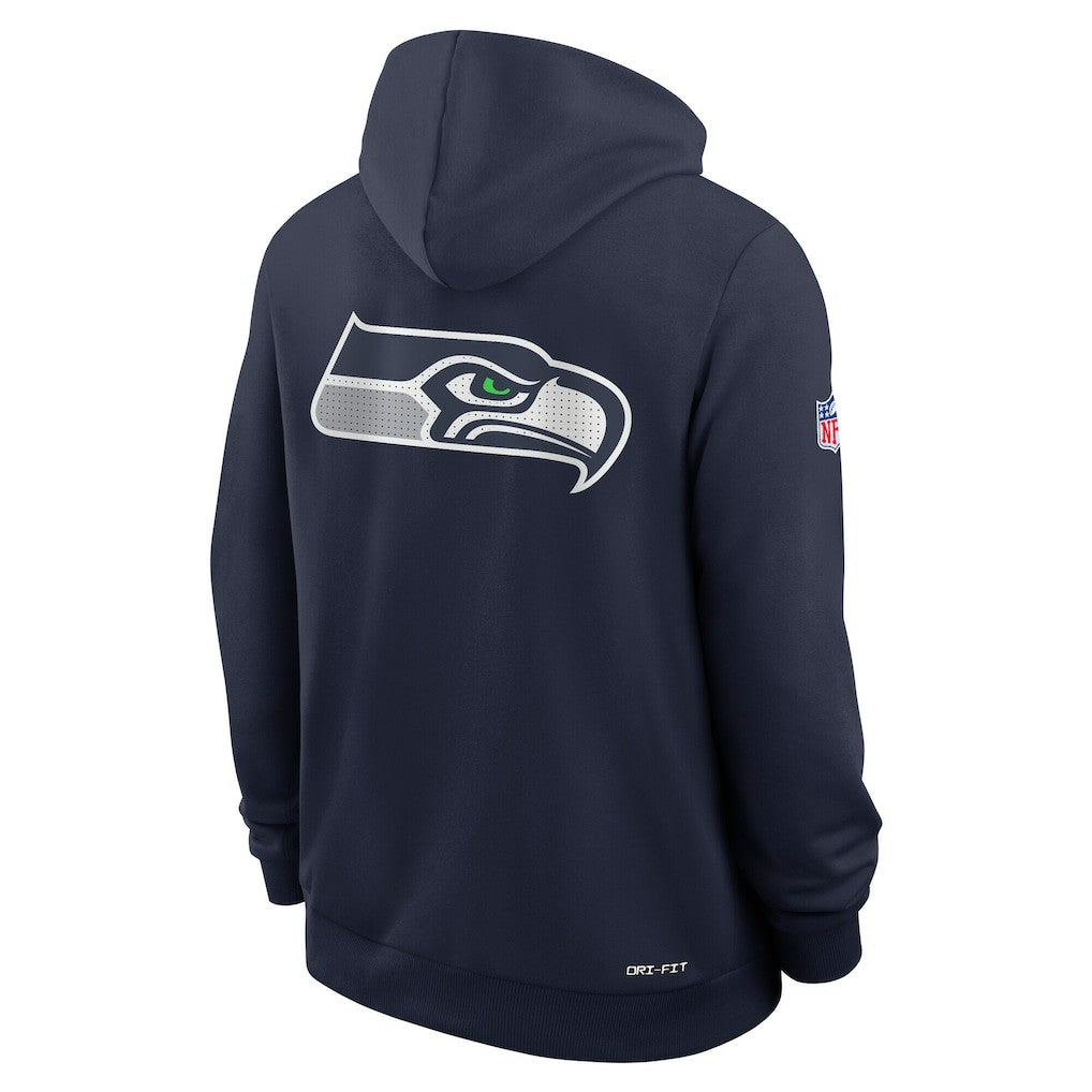 Seattle Seahawks Sideline Standard Issue Utility Player Dri-FIT Full-Zip Hoodie - College Navy Hoodies
